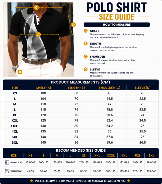 Men's Classic Textured Polo Shirt | Lightweight Breathable Short Sleeve