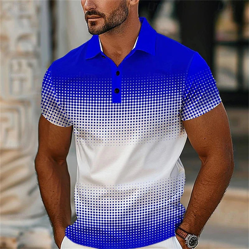Men's Classic Textured Polo Shirt | Lightweight Breathable Short Sleeve
