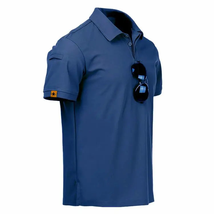 Tactical Polo T-Shirt Men Outdoor Sports Quick Dry Lapel Short Sleeve Shirts Summer  Hiking Training Tees Casual Tops