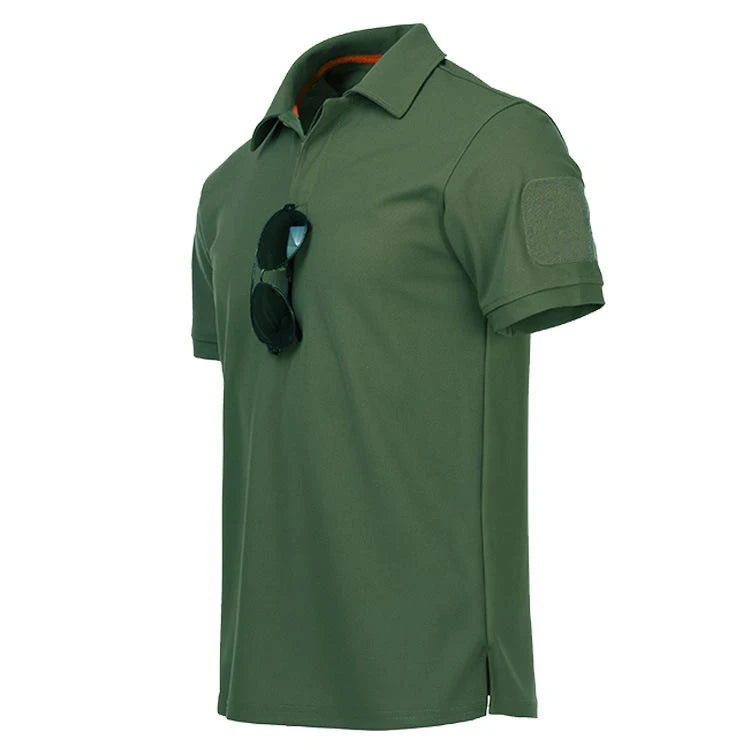 Tactical Polo T-Shirt Men Outdoor Sports Quick Dry Lapel Short Sleeve Shirts Summer  Hiking Training Tees Casual Tops