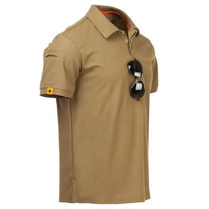 Tactical Polo T-Shirt Men Outdoor Sports Quick Dry Lapel Short Sleeve Shirts Summer  Hiking Training Tees Casual Tops