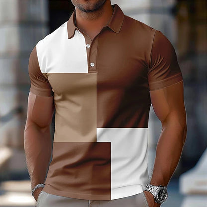 Men's Classic Textured Polo Shirt | Lightweight Breathable Short Sleeve