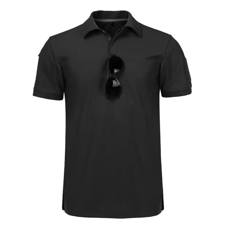 Tactical Polo T-Shirt Men Outdoor Sports Quick Dry Lapel Short Sleeve Shirts Summer  Hiking Training Tees Casual Tops