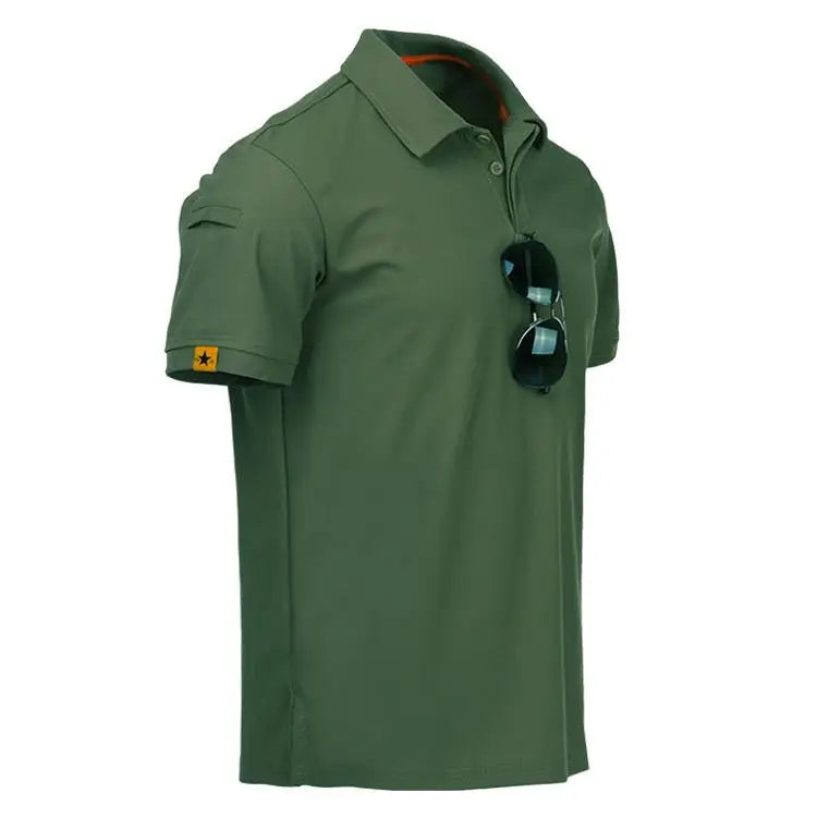 Tactical Polo T-Shirt Men Outdoor Sports Quick Dry Lapel Short Sleeve Shirts Summer  Hiking Training Tees Casual Tops