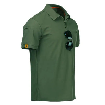 Tactical Polo T-Shirt Men Outdoor Sports Quick Dry Lapel Short Sleeve Shirts Summer  Hiking Training Tees Casual Tops