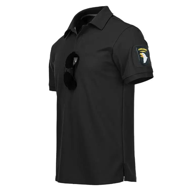 Tactical Polo T-Shirt Men Outdoor Sports Quick Dry Lapel Short Sleeve Shirts Summer  Hiking Training Tees Casual Tops