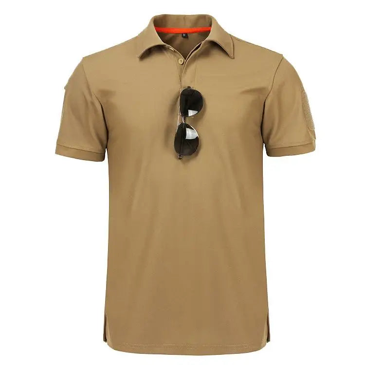 Tactical Polo T-Shirt Men Outdoor Sports Quick Dry Lapel Short Sleeve Shirts Summer  Hiking Training Tees Casual Tops