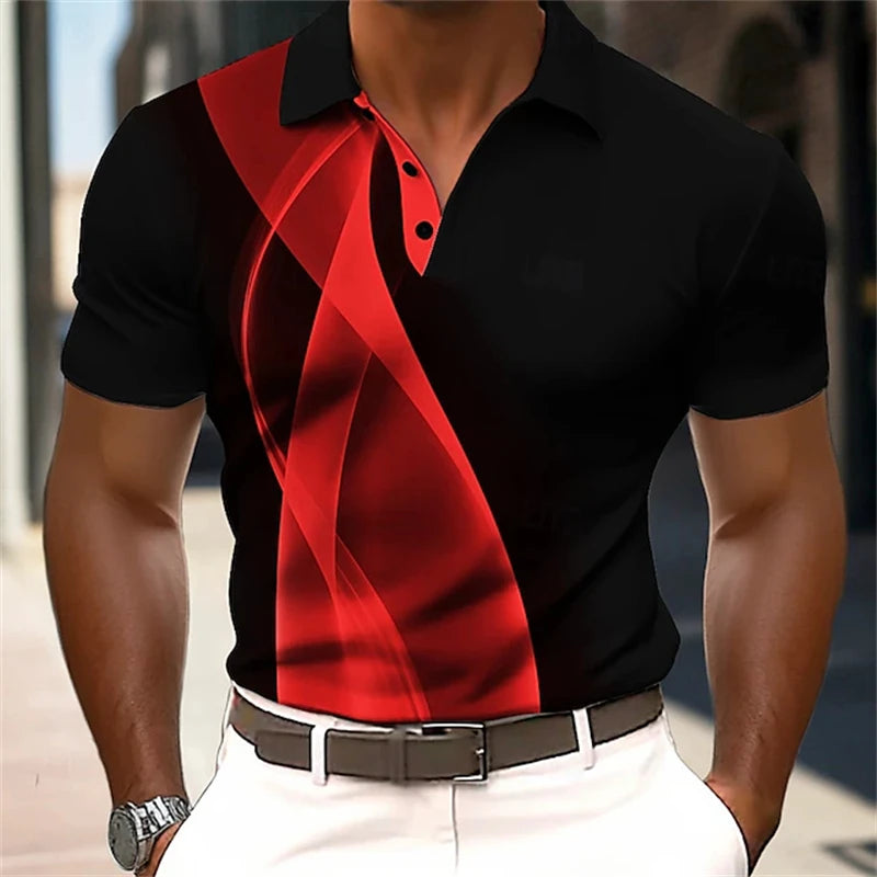 Men's Classic Textured Polo Shirt | Lightweight Breathable Short Sleeve