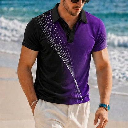 Men's Classic Textured Polo Shirt | Lightweight Breathable Short Sleeve