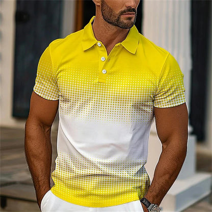 Men's Classic Textured Polo Shirt | Lightweight Breathable Short Sleeve
