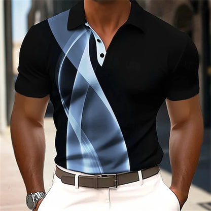 Men's Classic Textured Polo Shirt | Lightweight Breathable Short Sleeve