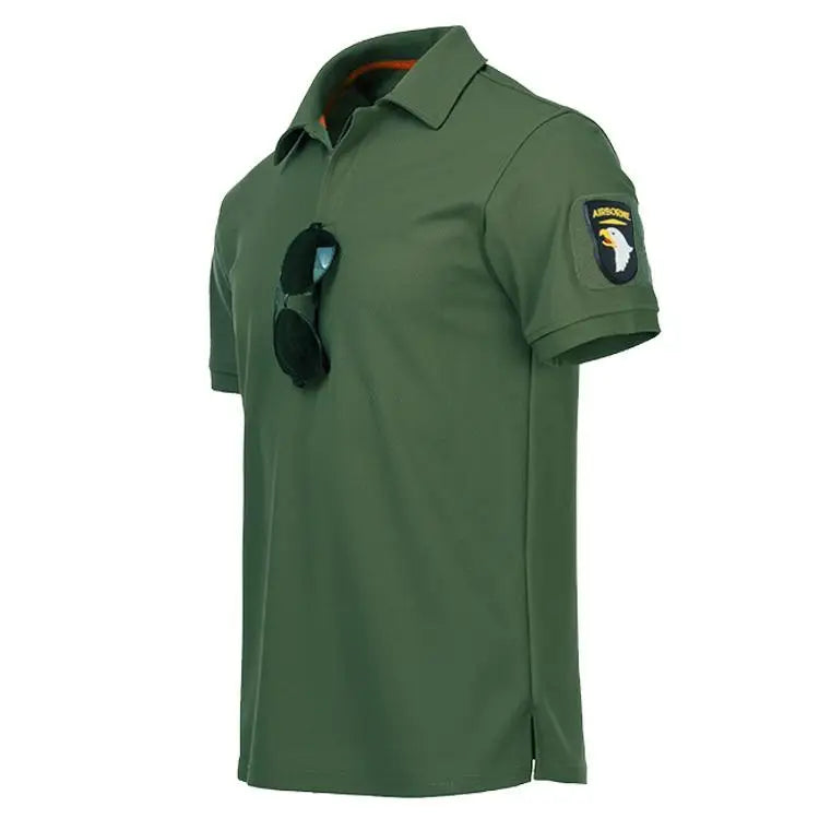 Tactical Polo T-Shirt Men Outdoor Sports Quick Dry Lapel Short Sleeve Shirts Summer  Hiking Training Tees Casual Tops