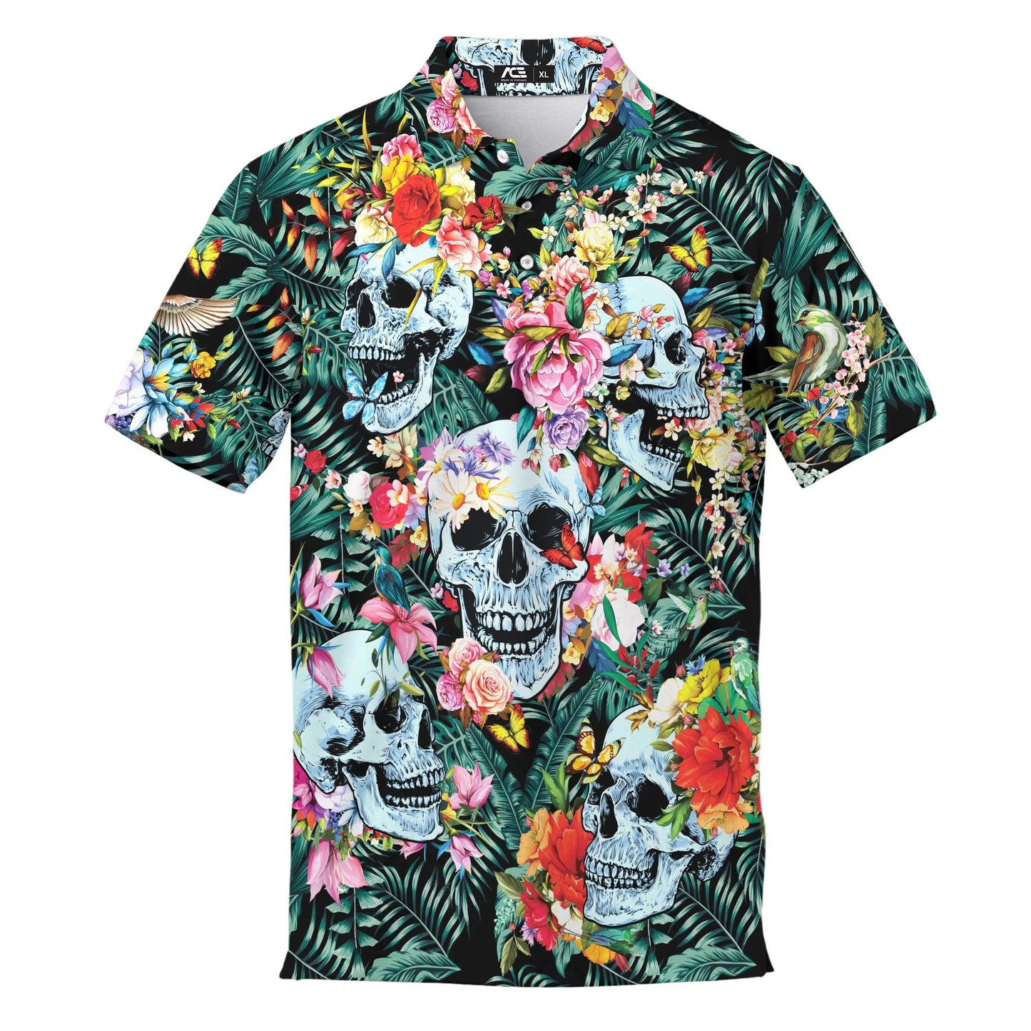 Polo Skull Hawaiian Shirts For Men Skeleton Mens Golf Polo Shirts Short Sleeve 2025 Golf Shirts Horror Zombie Halloween Tops