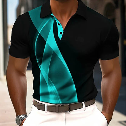 Men's Classic Textured Polo Shirt | Lightweight Breathable Short Sleeve
