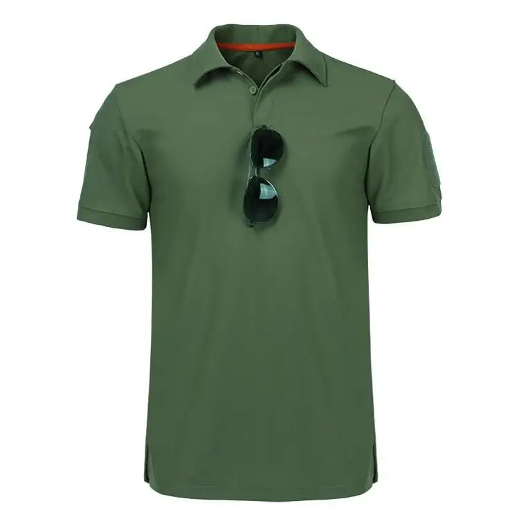 Tactical Polo T-Shirt Men Outdoor Sports Quick Dry Lapel Short Sleeve Shirts Summer  Hiking Training Tees Casual Tops