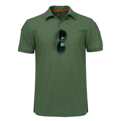 Tactical Polo T-Shirt Men Outdoor Sports Quick Dry Lapel Short Sleeve Shirts Summer  Hiking Training Tees Casual Tops