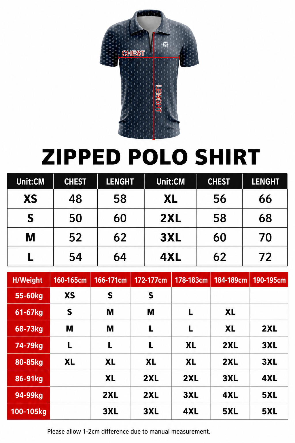 Men's Zip Performance Polo