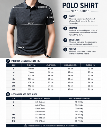 Men's Premium Polo Shirt – Breathable Short Sleeve Summer Casual Wear